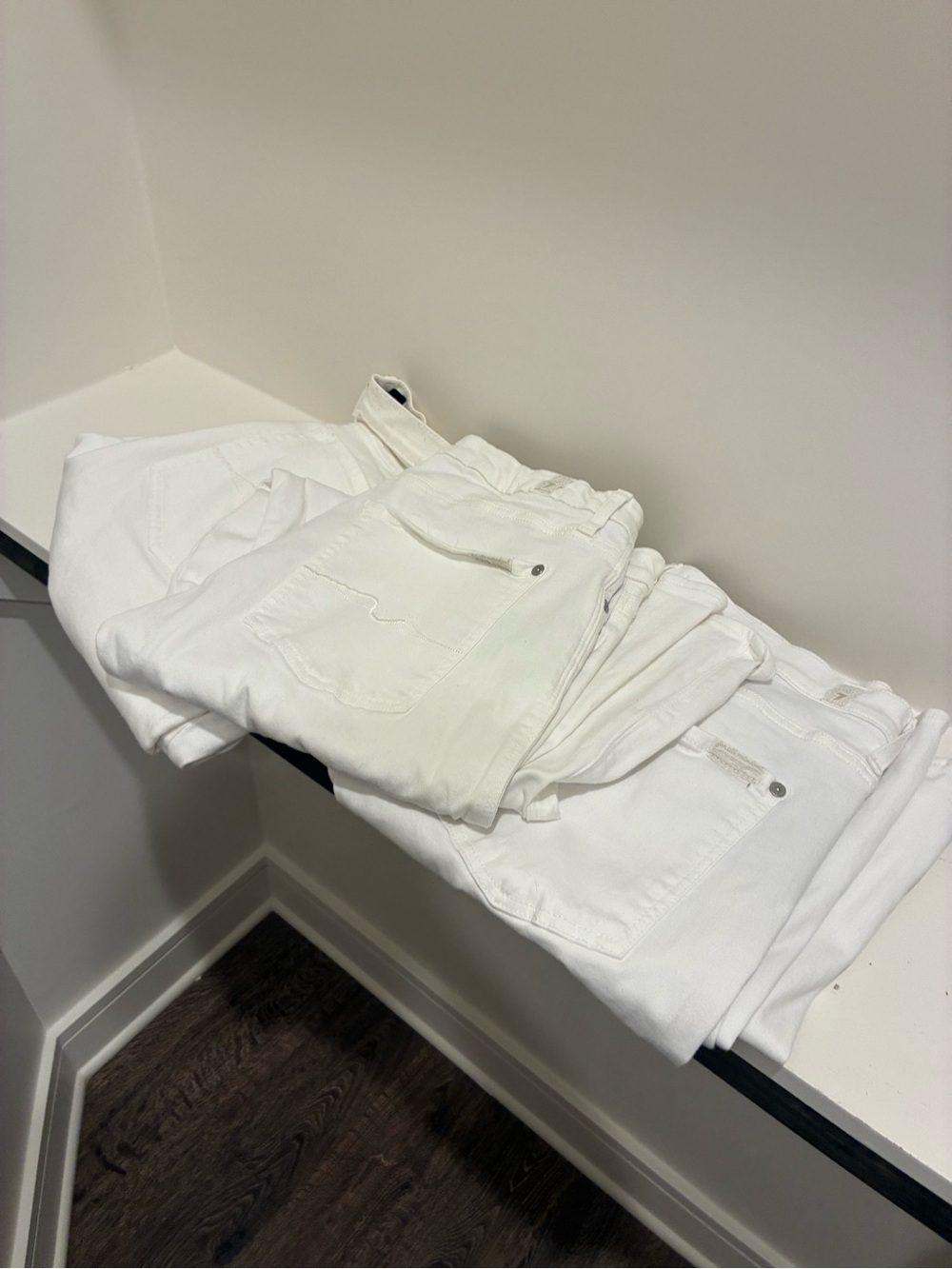 Bundle: 3 pairs 7 for All Mankind size 34 white denim pants